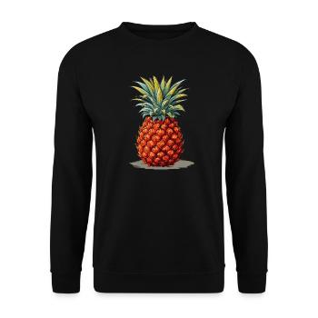 Ananas - Illustration - Unisex Pullover - Schwarz - Vorne - Alina (178cm) & Michal (187cm)