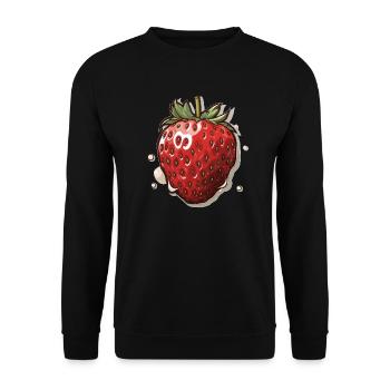 Strawberry - illustration - Unisex Sweatshirt - black - Front - Alina (178cm) & Michal (187cm)
