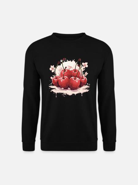 Cherry - illustration - Unisex Sweatshirt - black