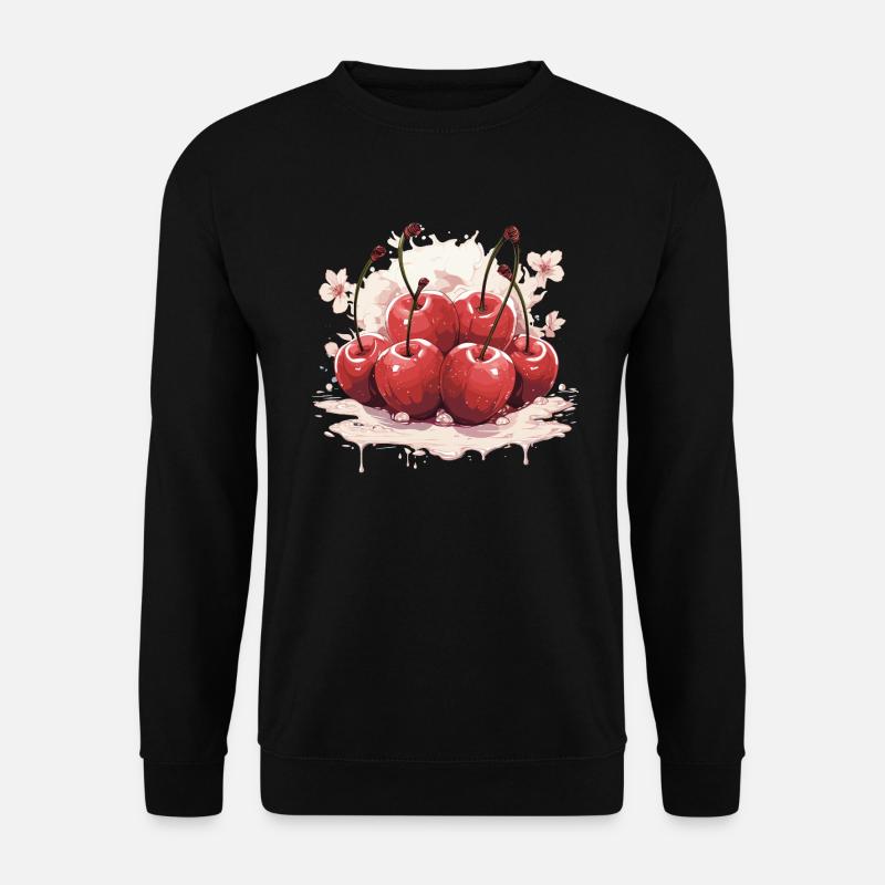 Kirsche - Illustration - Unisex Pullover - Schwarz