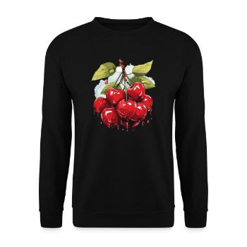 Cherry - illustration - Unisex Sweatshirt - black - Front - Alina (178cm) & Michal (187cm)