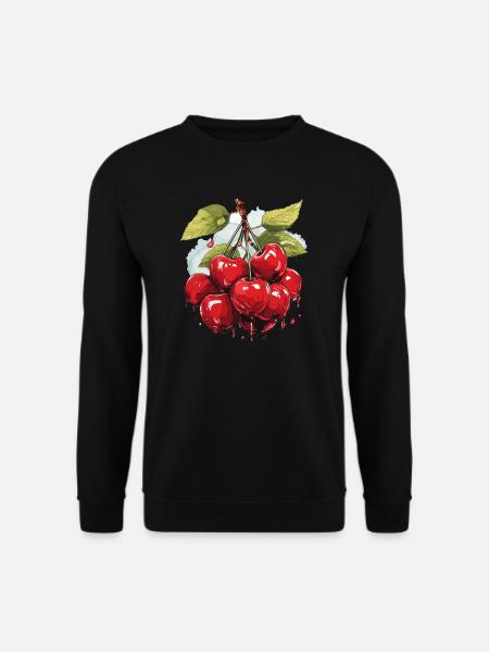 Cherry - illustration - Unisex Sweatshirt - black