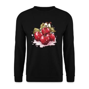 Cherry - illustration - Unisex Sweatshirt - black - Front - Alina (178cm) & Michal (187cm)