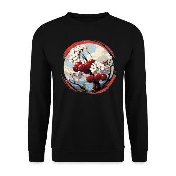Cherry - illustration - Unisex Sweatshirt - black - Front - Alina (178cm) & Michal (187cm)