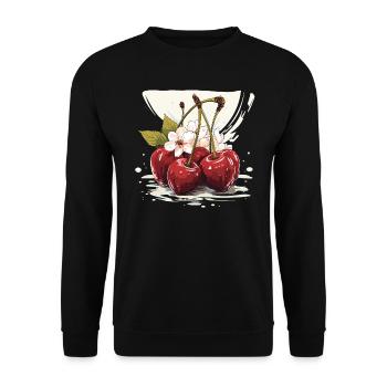 Cherry - illustration - Unisex Sweatshirt - black - Front - Alina (178cm) & Michal (187cm)