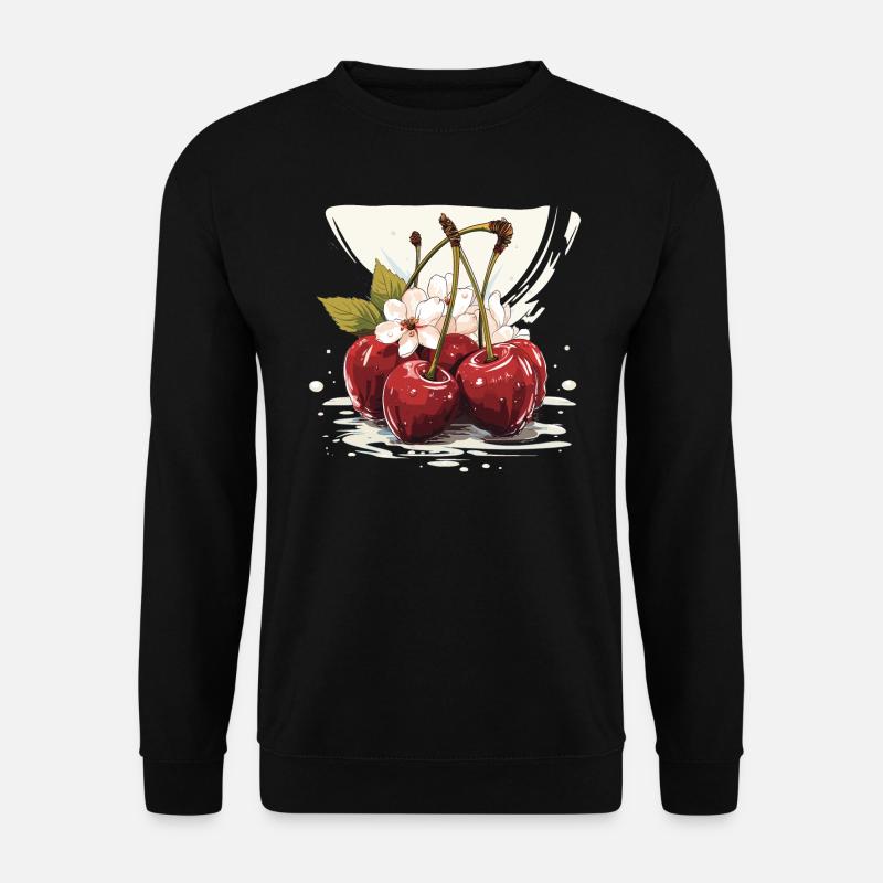 Kirsche - Illustration - Unisex Pullover - Schwarz