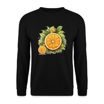Orange - Illustration - Sweat-shirt Unisexe - noir - Devant - Alina (178cm) & Michal (187cm)