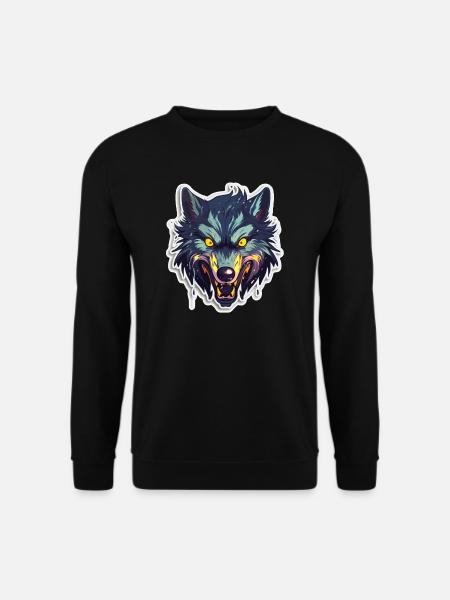 Wolf - Illustration - Unisex Sweatshirt - black
