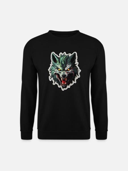 Wolf - Illustration - Unisex Sweatshirt - black