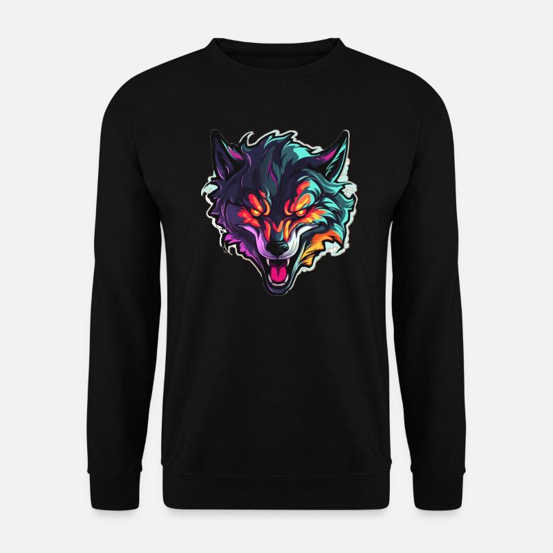 Wolf - Illustration - Unisex Sweatshirt - black