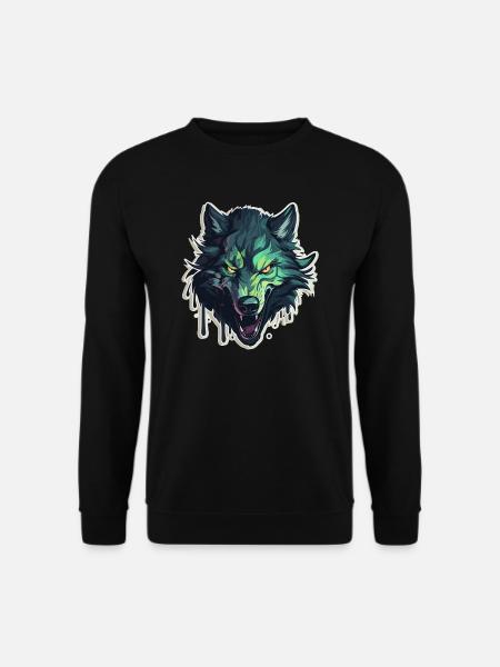 Wolf - Illustration - Unisex Sweatshirt - black