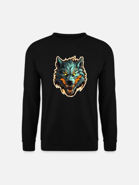 Wolf - Illustration - Unisex Sweatshirt - black