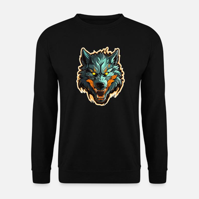 Wolf - Illustration - Unisex Sweatshirt - black