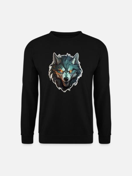 Wolf - Illustration - Unisex Sweatshirt - black