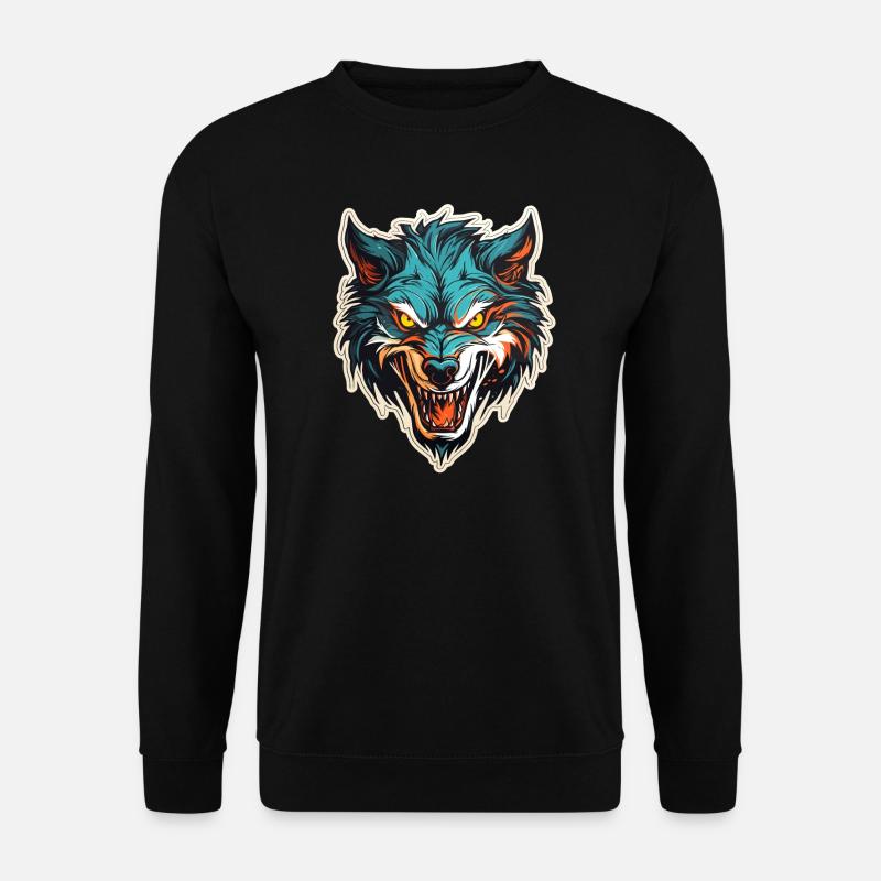Wolf - Illustration - Unisex Sweatshirt - black