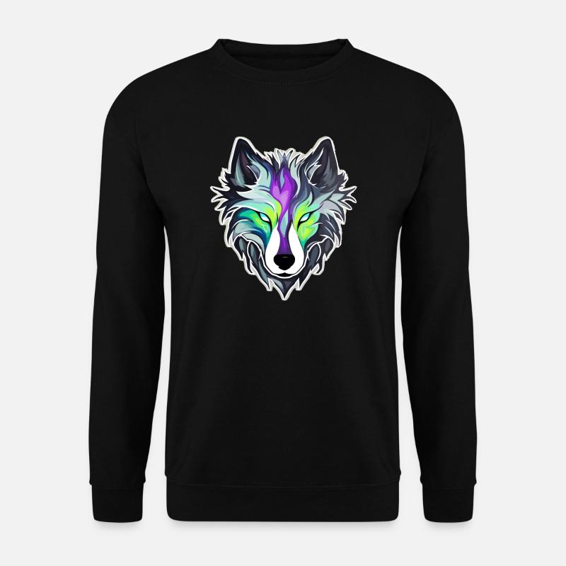 Wolf - Illustration - Unisex Sweatshirt - black
