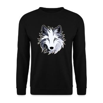 Wolf - Illustration - Unisex Pullover - Schwarz - Vorne - Alina (178cm) & Michal (187cm)