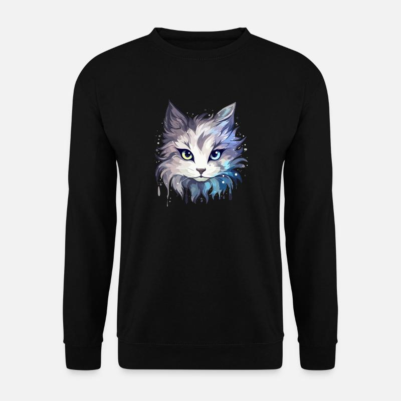 Cat - illustration - Unisex Sweatshirt - black