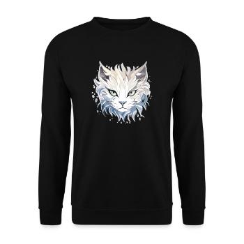 Chat - illustration - Sweat-shirt Unisexe - noir - Devant - Alina (178cm) & Michal (187cm)