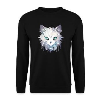 Chat - illustration - Sweat-shirt Unisexe - noir - Devant - Alina (178cm) & Michal (187cm)