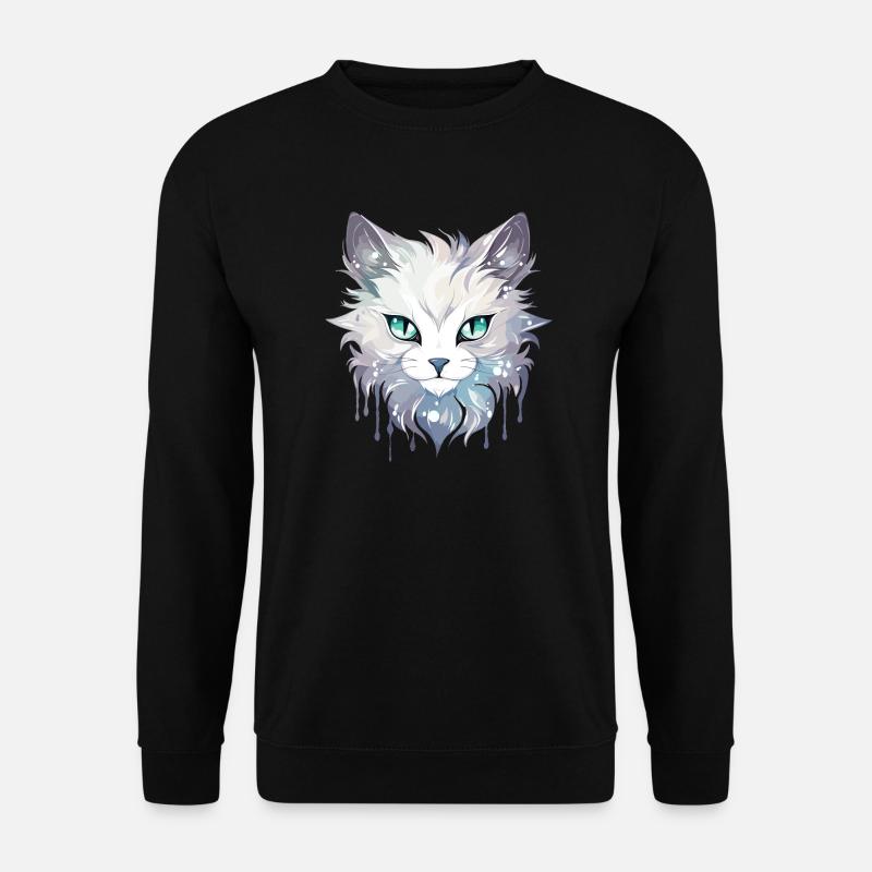 Cat - illustration - Unisex Sweatshirt - black