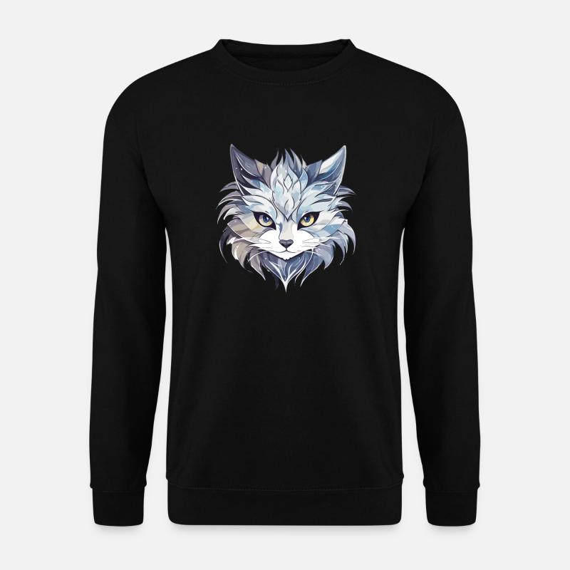 Cat - illustration - Unisex Sweatshirt - black