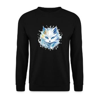 Chat - illustration - Sweat-shirt Unisexe - noir - Devant - Alina (178cm) & Michal (187cm)
