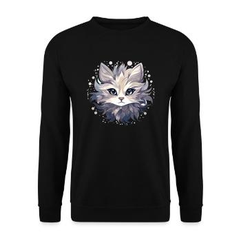 Chat - illustration - Sweat-shirt Unisexe - noir - Devant - Alina (178cm) & Michal (187cm)