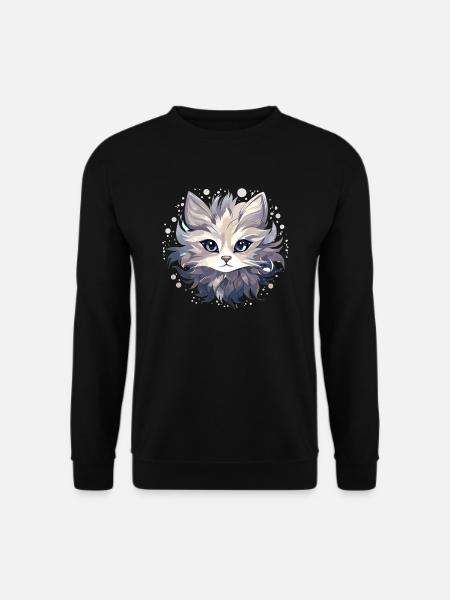 Cat - illustration - Unisex Sweatshirt - black