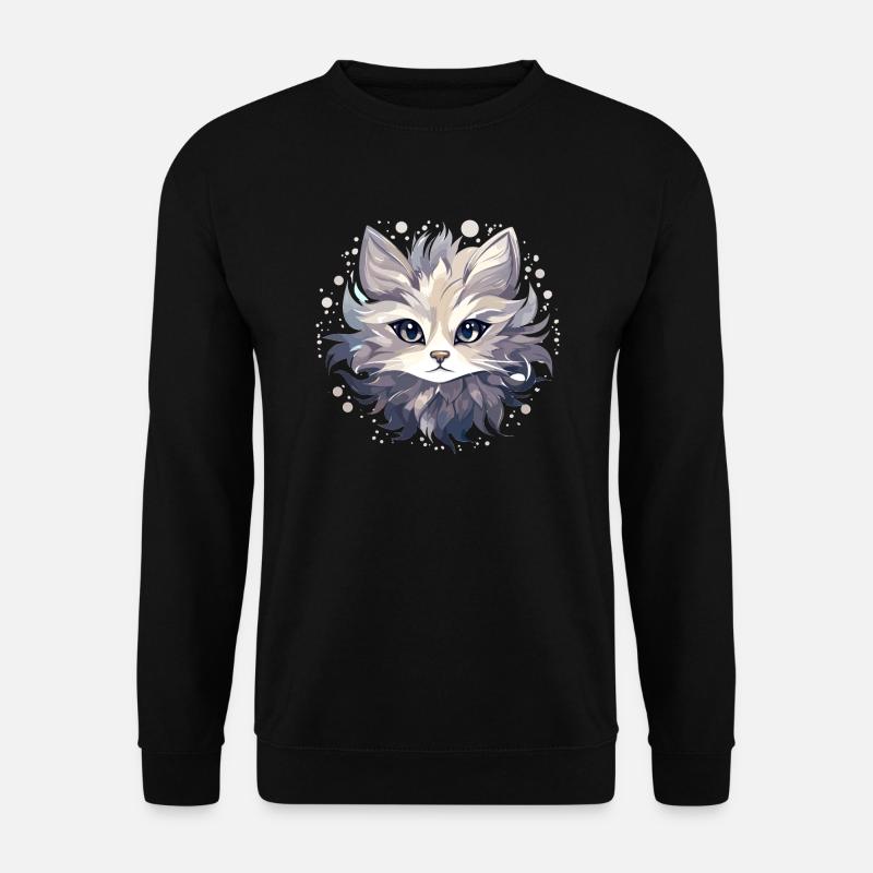 Katze - Illustration - Unisex Pullover - Schwarz