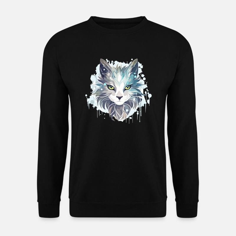 Katze - Illustration - Unisex Pullover - Schwarz