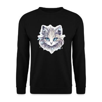 Chat - illustration - Sweat-shirt Unisexe - noir - Devant - Alina (178cm) & Michal (187cm)