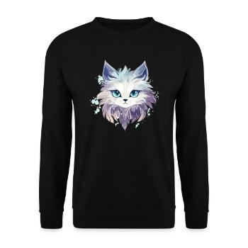 Chat - illustration - Sweat-shirt Unisexe - noir - Devant - Alina (178cm) & Michal (187cm)
