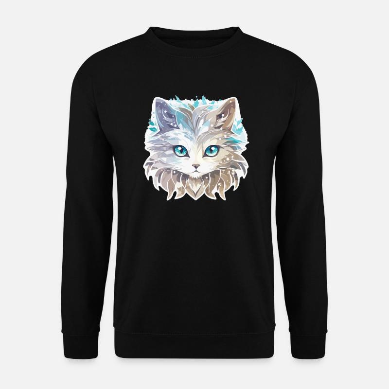Katze - Illustration - Unisex Pullover - Schwarz