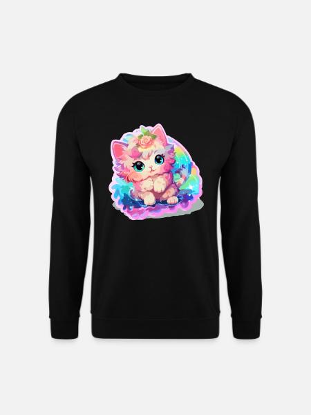 Chat - illustration - Sweat-shirt Unisexe - noir
