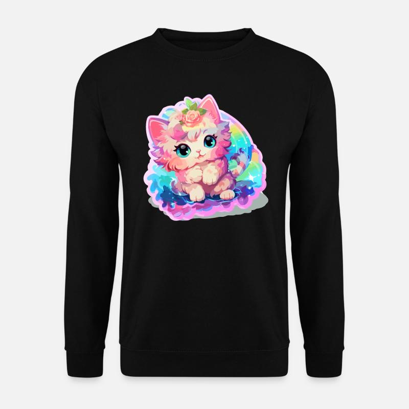 Katze - Illustration - Unisex Pullover - Schwarz