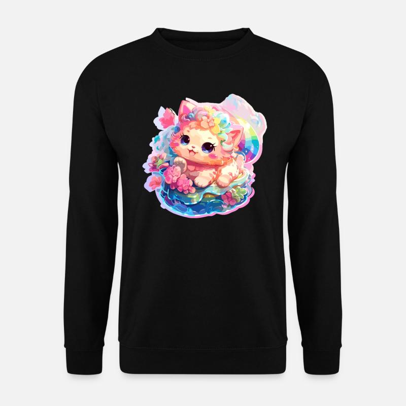Katze - Illustration - Unisex Pullover - Schwarz