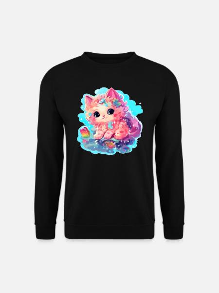 Cat - illustration - Unisex Sweatshirt - black