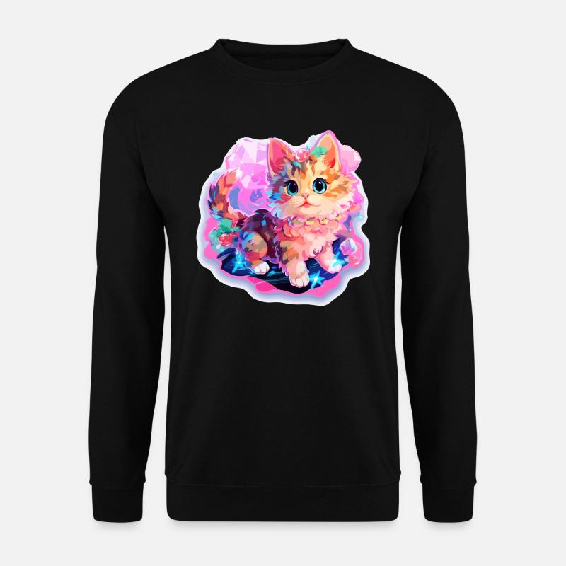 Katze - Illustration - Unisex Pullover - Schwarz