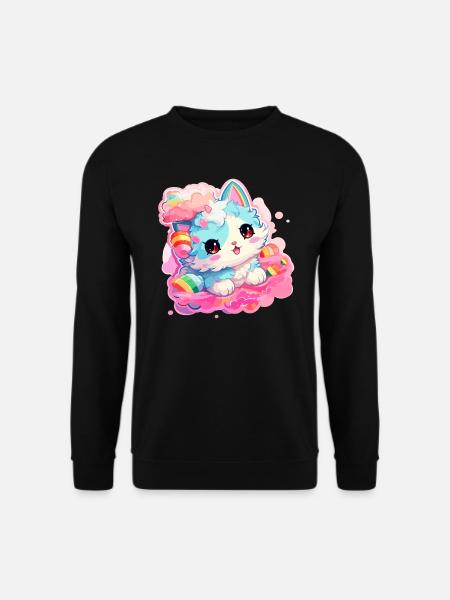 Cat - illustration - Unisex Sweatshirt - black
