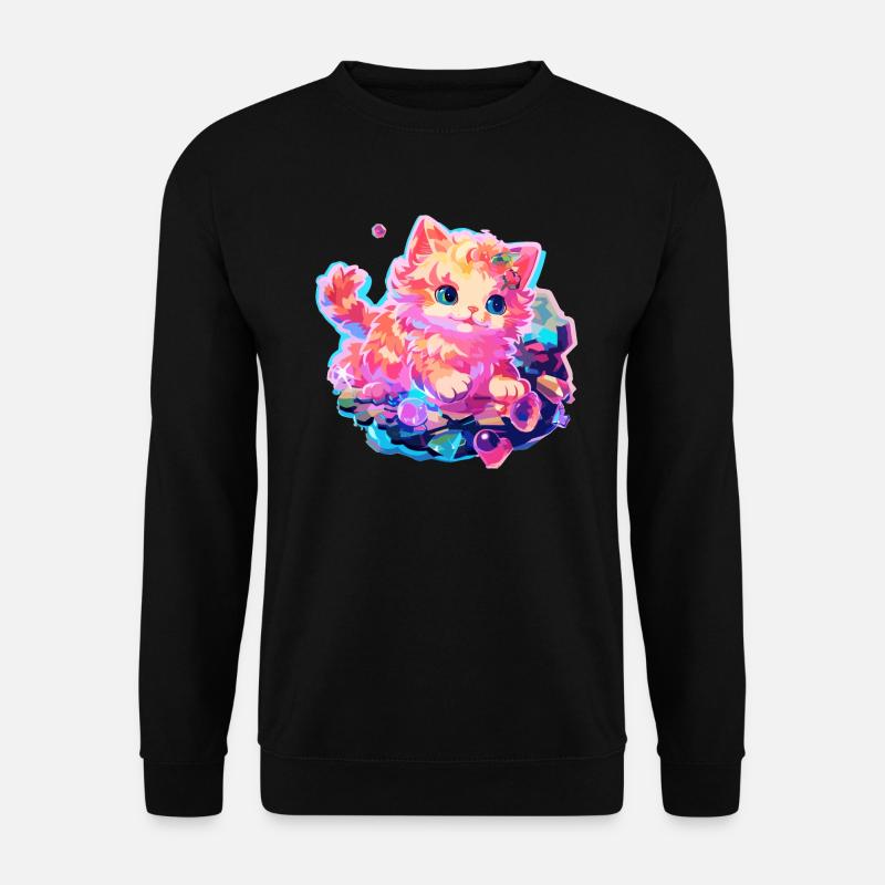 Katze - Illustration - Unisex Pullover - Schwarz