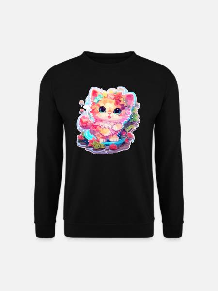 Chat - illustration - Sweat-shirt Unisexe - noir