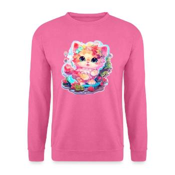 Katze - Illustration - Unisex Pullover - Pink - Vorne