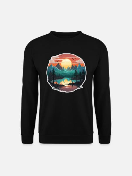 Landscape - Illustration - Unisex Sweatshirt - black