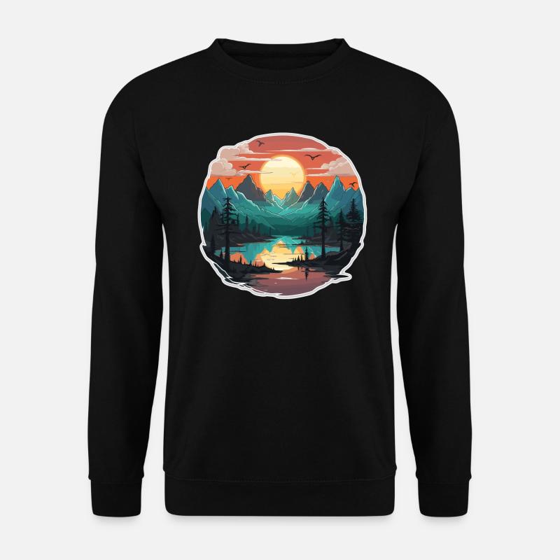 Landscape - Illustration - Unisex Sweatshirt - black