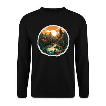 Landscape - Illustration - Unisex Sweatshirt - black - Front - Alina (178cm) & Michal (187cm)