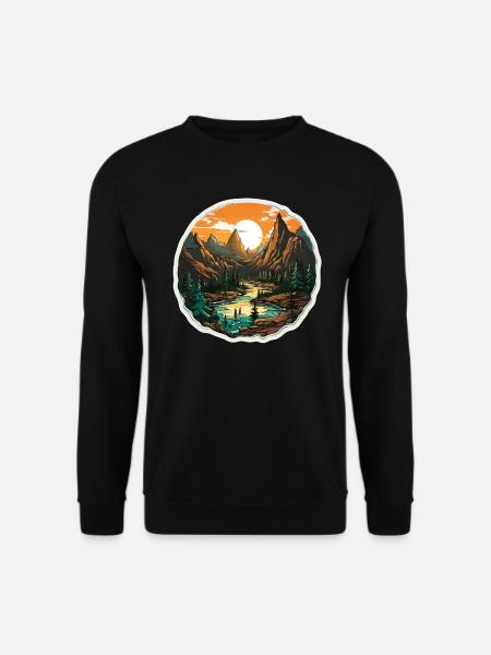 Landscape - Illustration - Unisex Sweatshirt - black