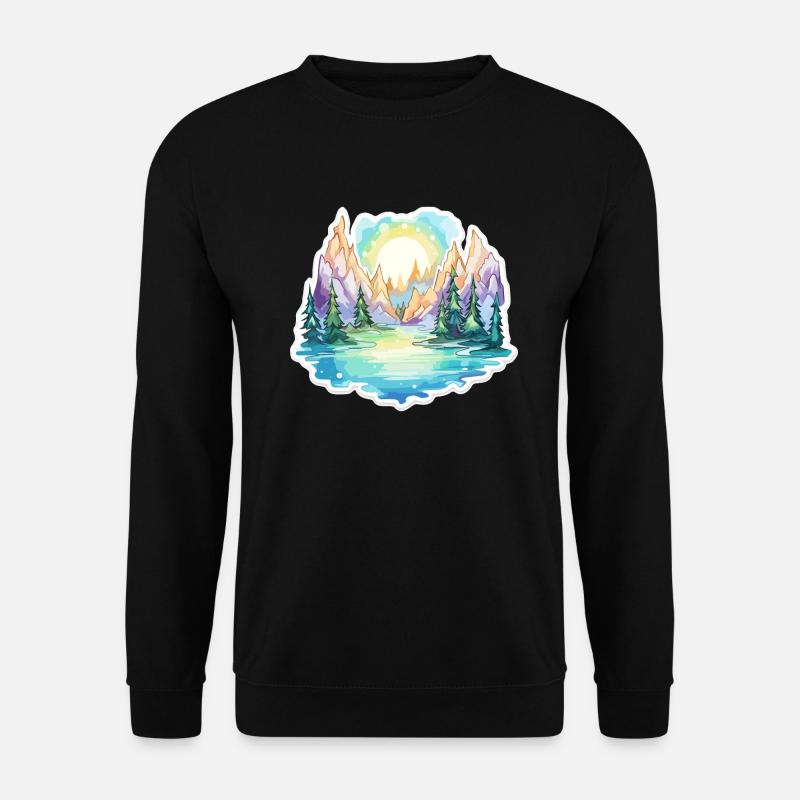 Landscape - Illustration - Unisex Sweatshirt - black