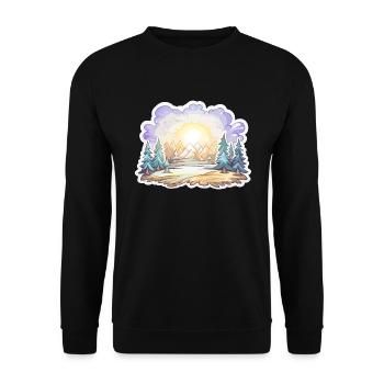 Paysage - Illustration - Sweat-shirt Unisexe - noir - Devant - Alina (178cm) & Michal (187cm)