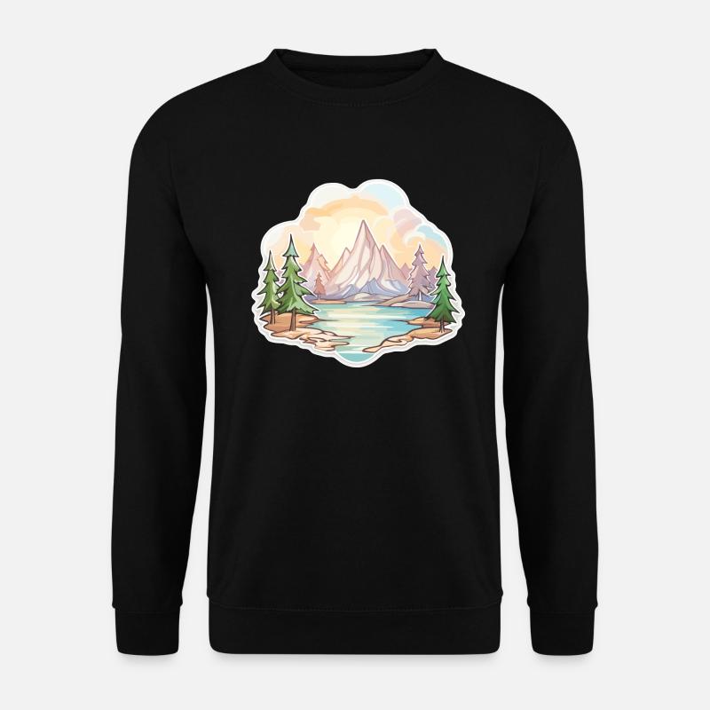 Landscape - Illustration - Unisex Sweatshirt - black